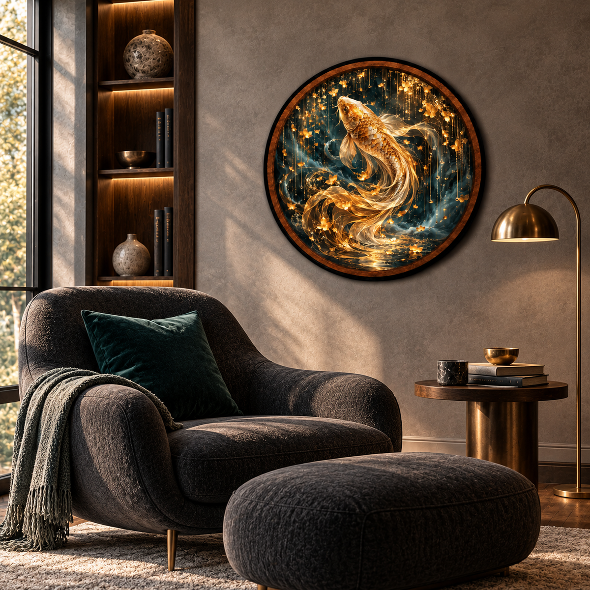 Golden Koi – Handcrafted LED Wall Art