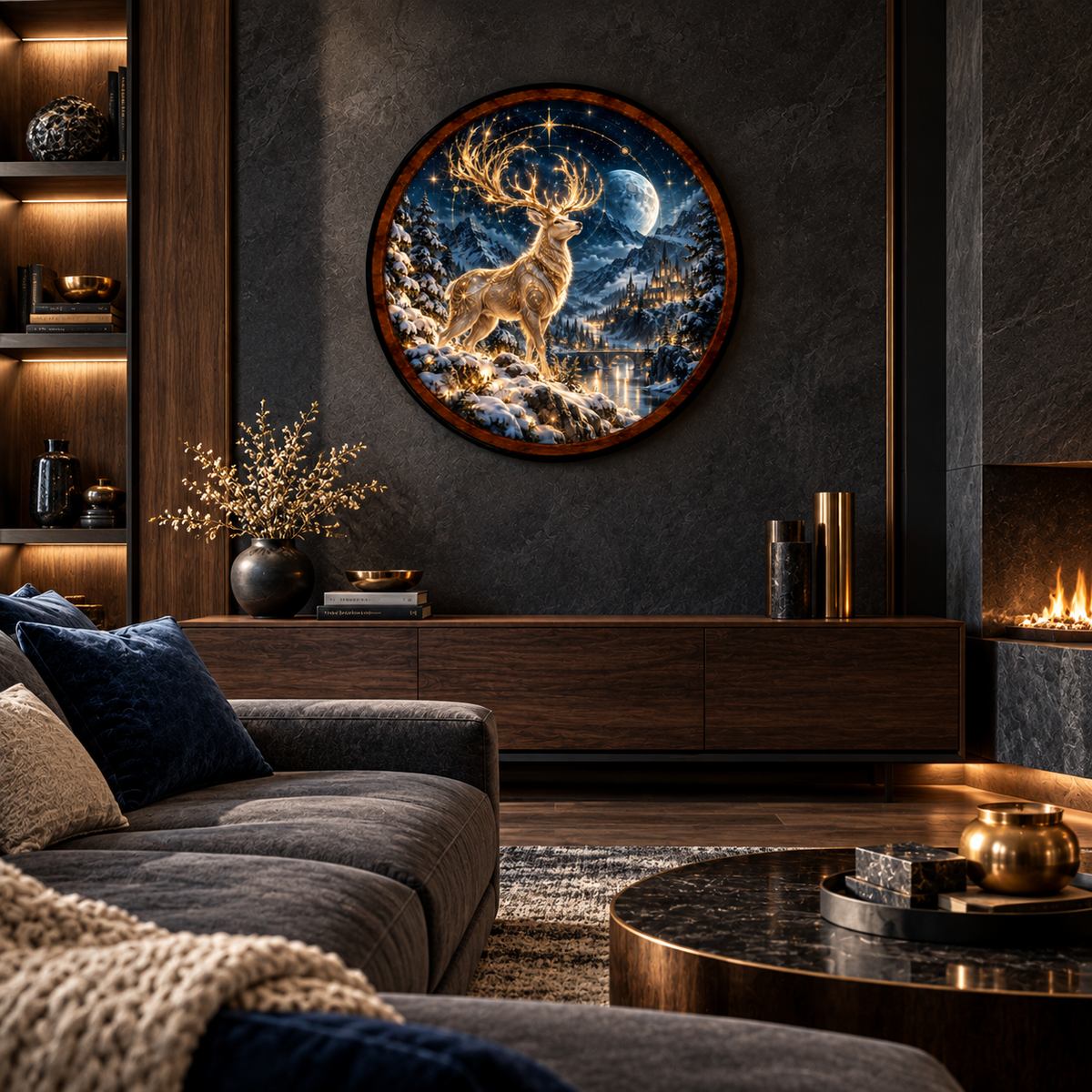 Magical Winter Deer – Handcrafted LED Wall Art