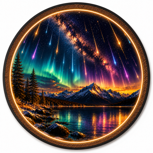Aurora Meteor Lake LED Wall Art – Northern Lights Mountain Decor