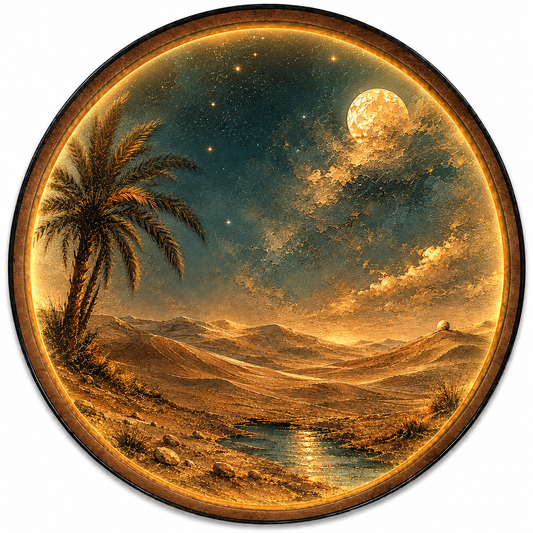 Desert Oasis Moon LED Wall Art – Boho Desert Night Decor