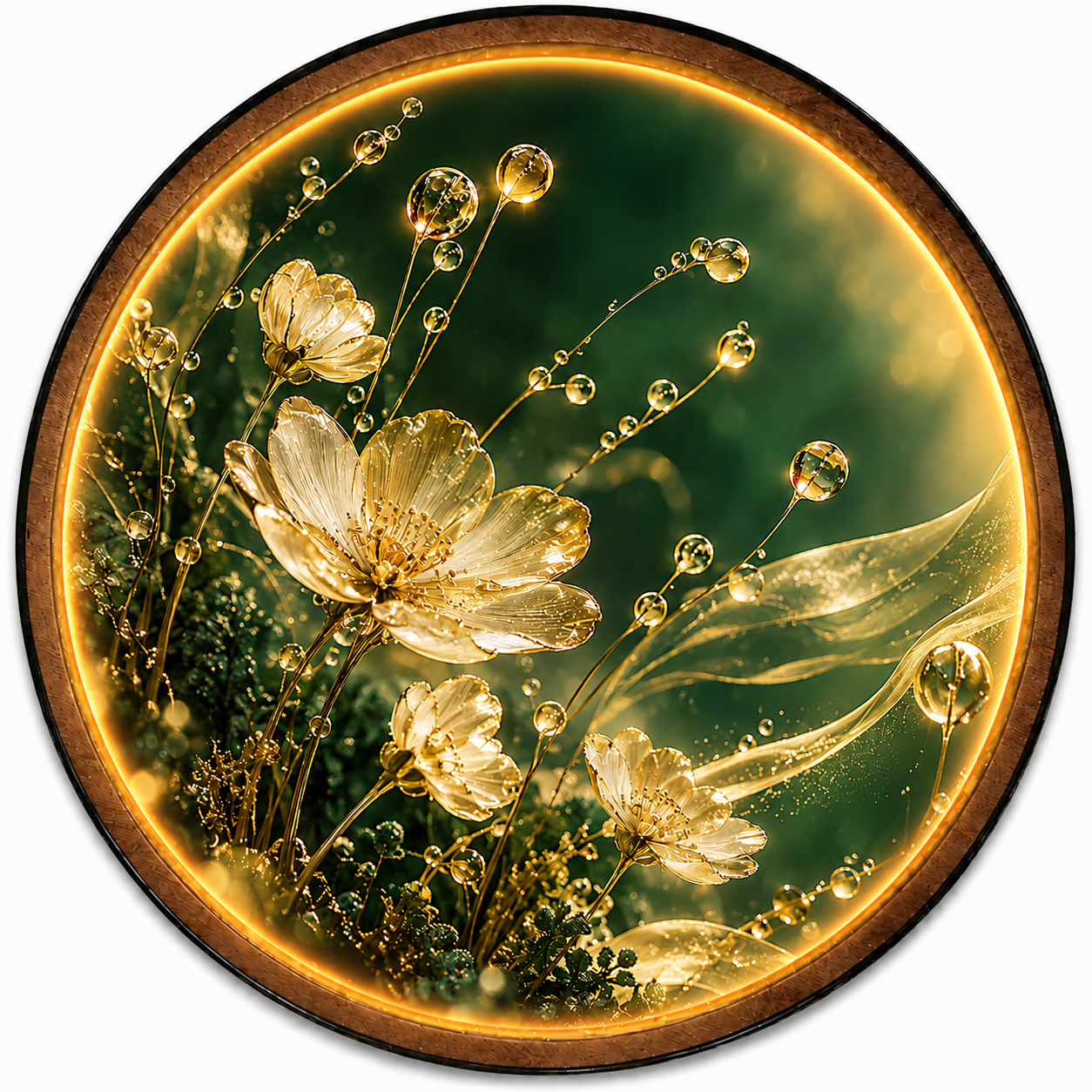 Emerald Bloom LED Wall Art – Illuminated Botanical Wall Decor