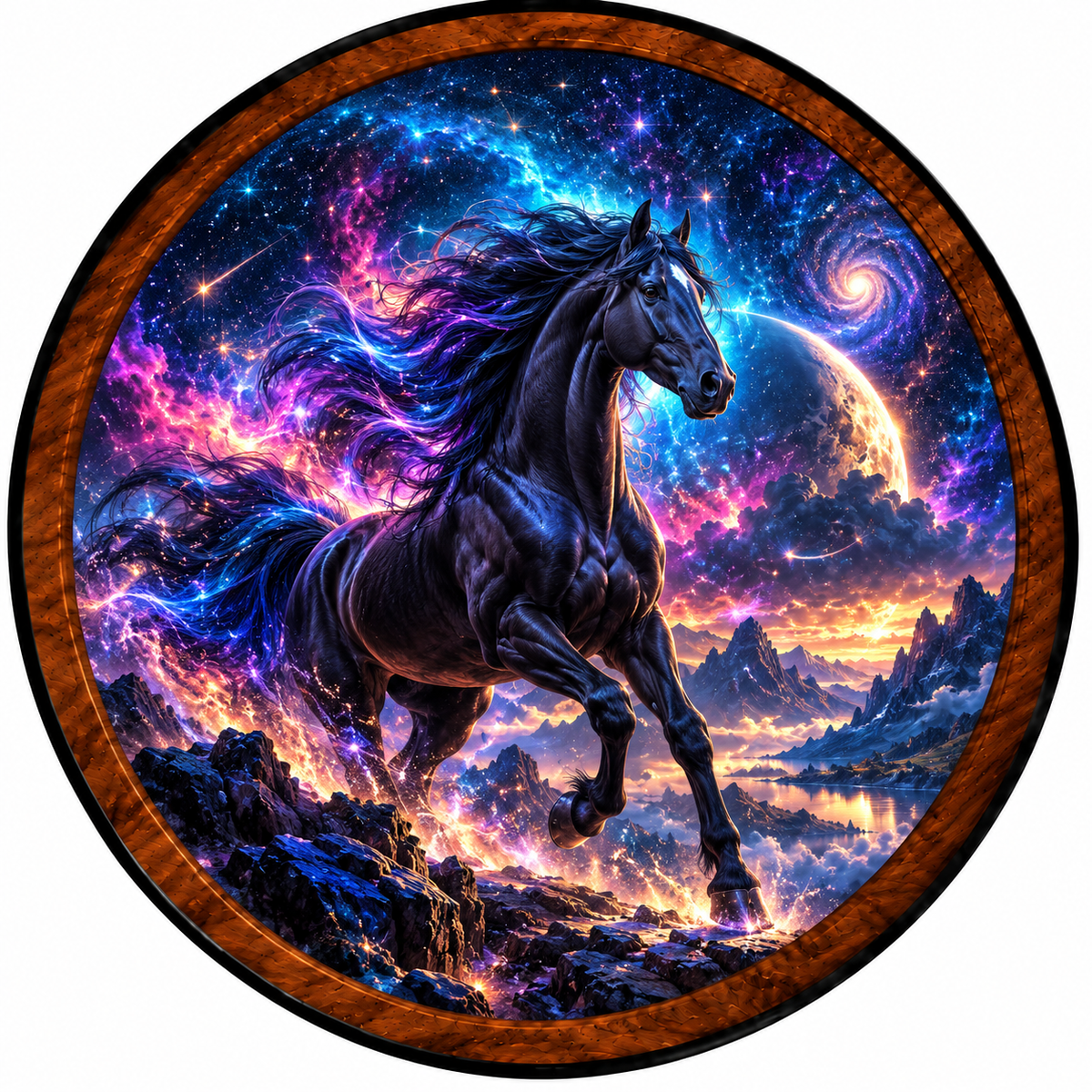Cosmic Stallion – Handcrafted LED Wall Art