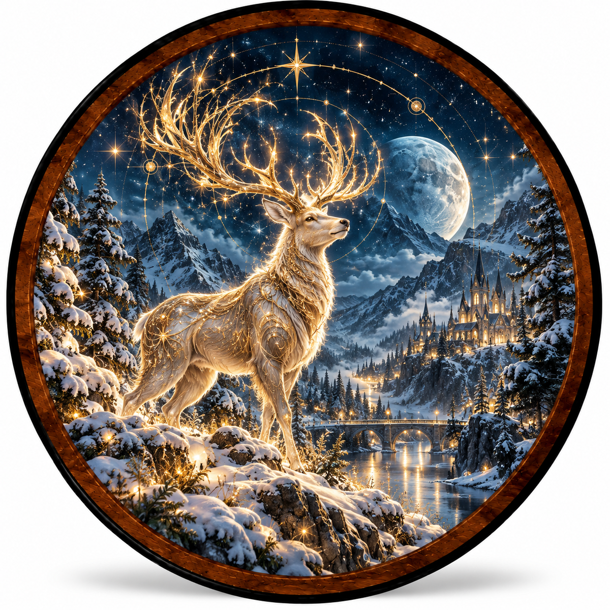 Magical Winter Deer – Handcrafted LED Wall Art