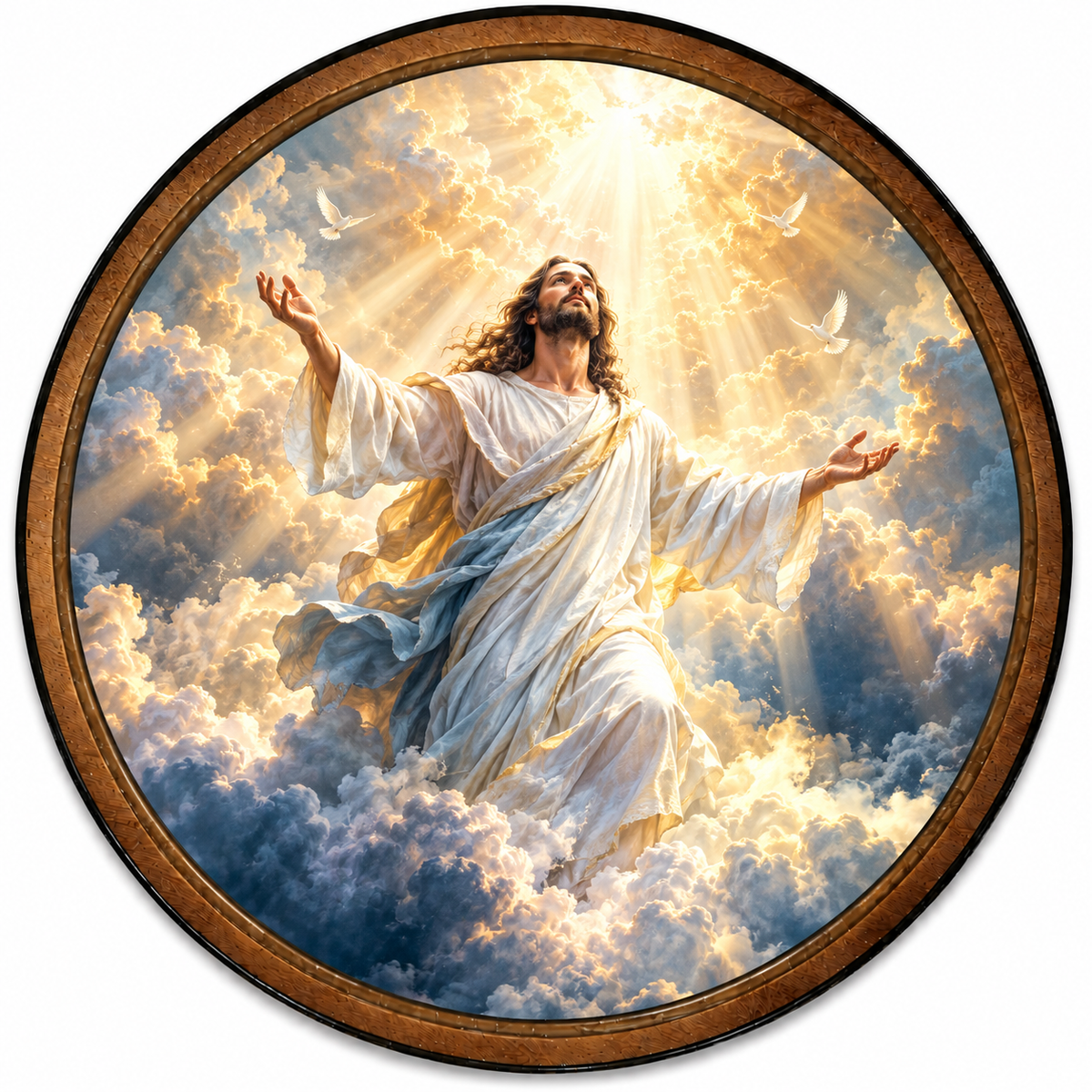 Handcrafted Jesus in Heavenly Light LED Wall Art