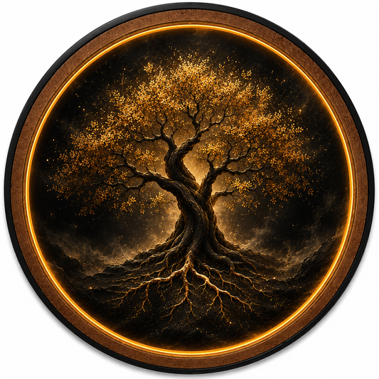 Golden Tree of Life LED Wall Art – Illuminated Sacred Tree Decor