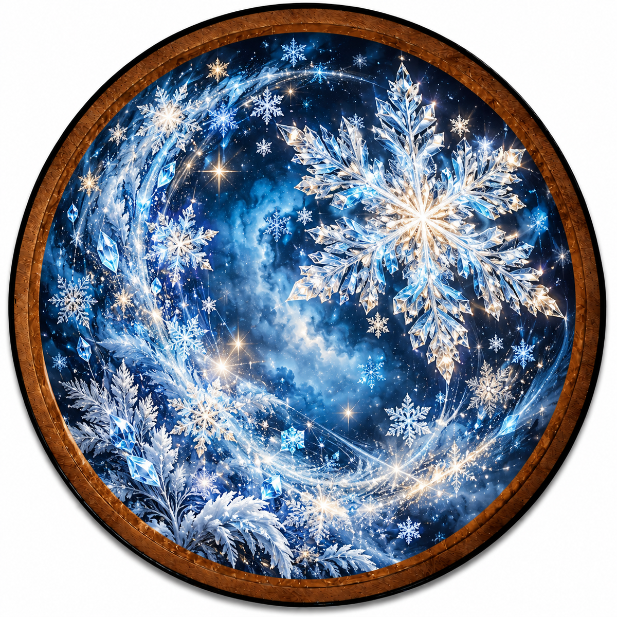 Handcrafted Celestial Crystal Snowflake LED Wall Art