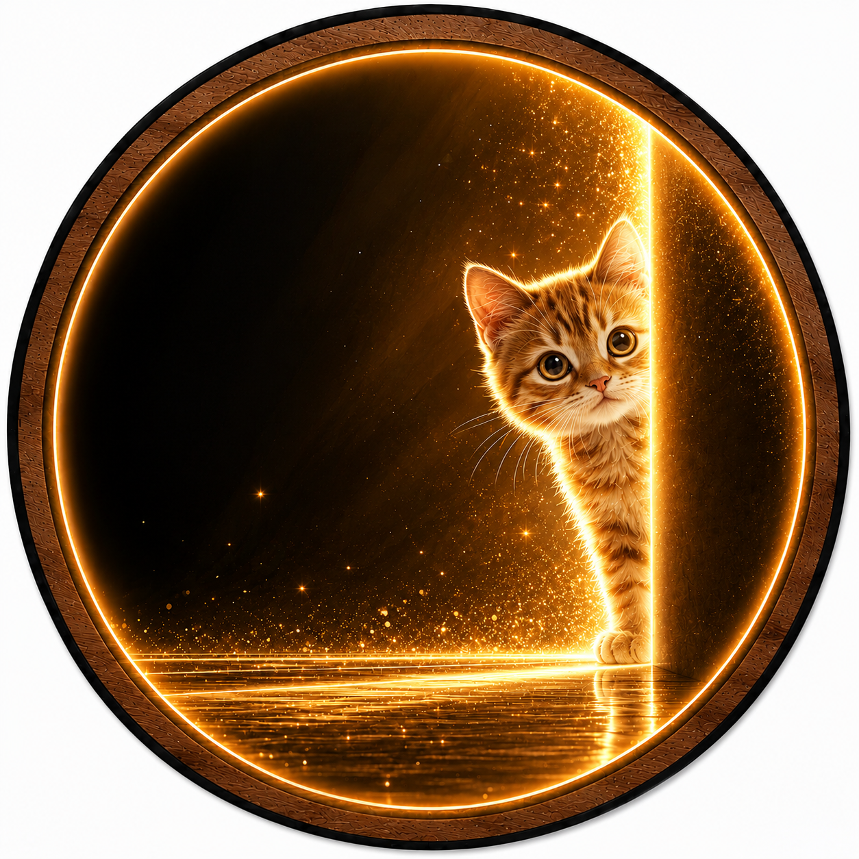 Curious Whiskers Cat LED Wall Art – Glowing Kitten Decor
