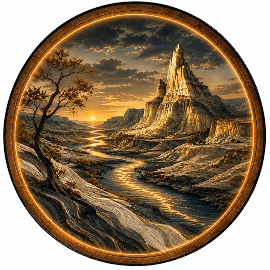 Golden Canyon River of Light LED Wall Art – Landscape Decor