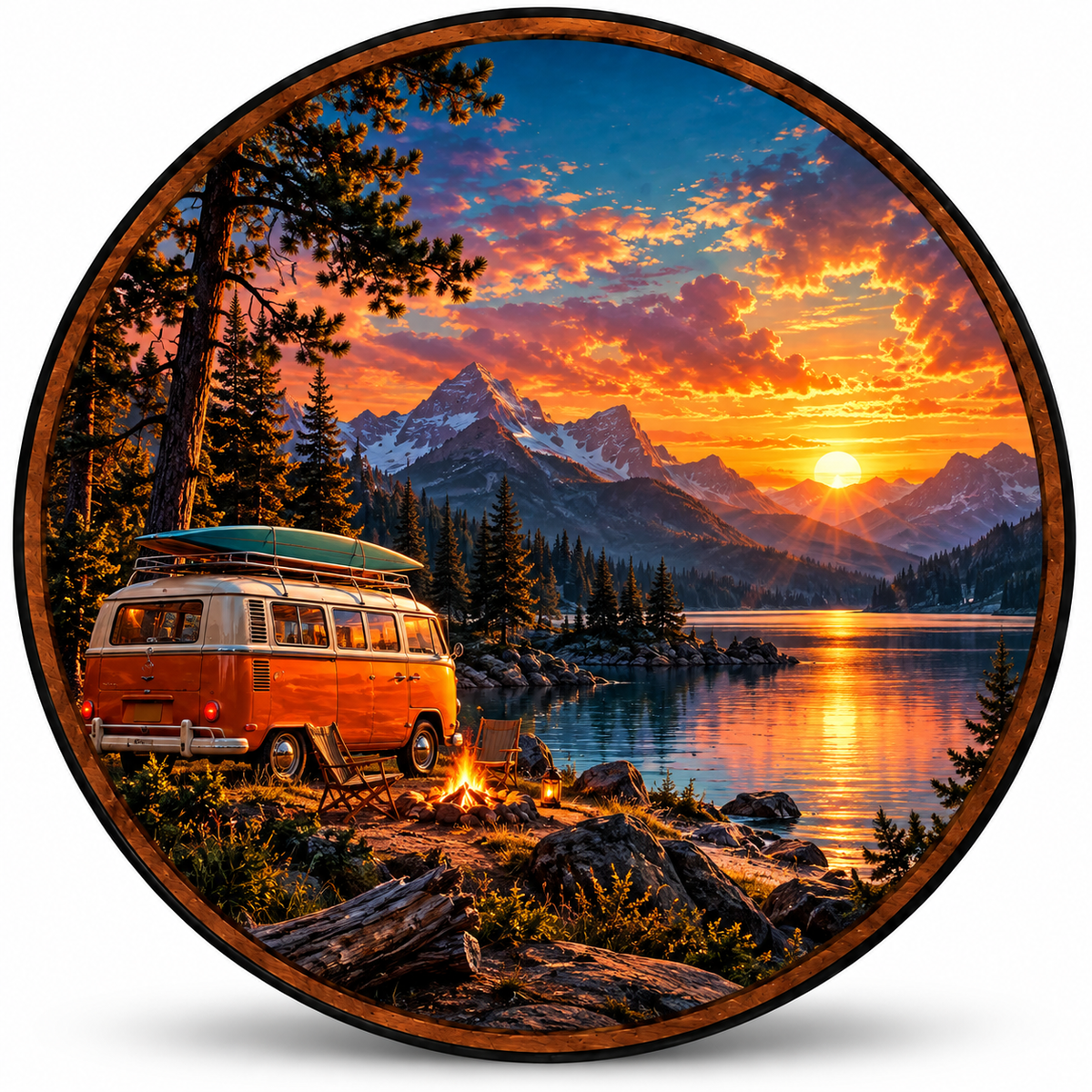 Sunset Escape – Handcrafted LED Wall Art