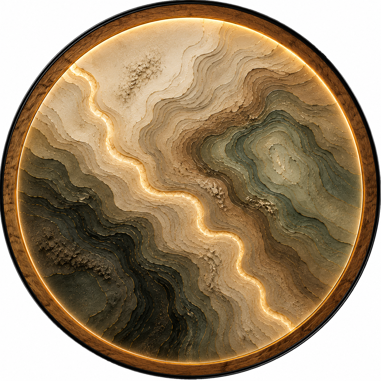 Terra Flow Abstract LED Wall Art – Modern Earth Landscape