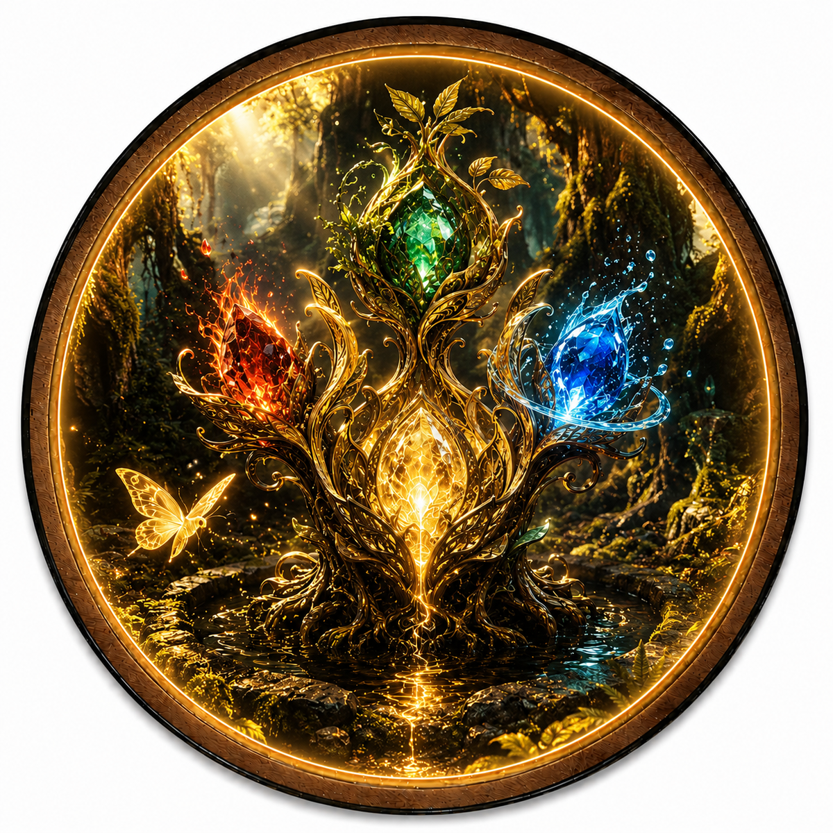 Everglow Relic LED Wall Art – Enchanted Forest Crystal Decor