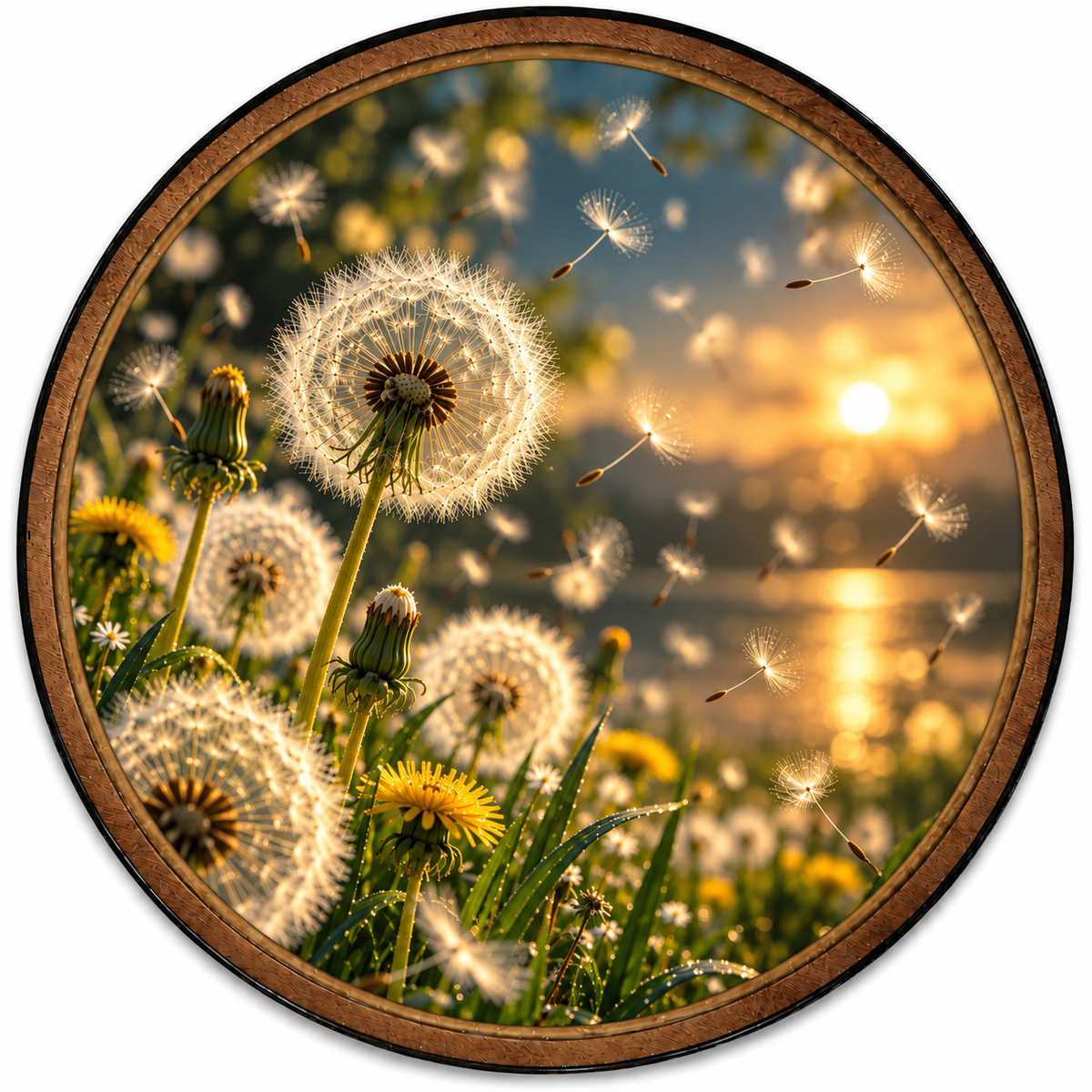 Dandelion Golden Hour LED Wall Art – Sunset Nature Decor