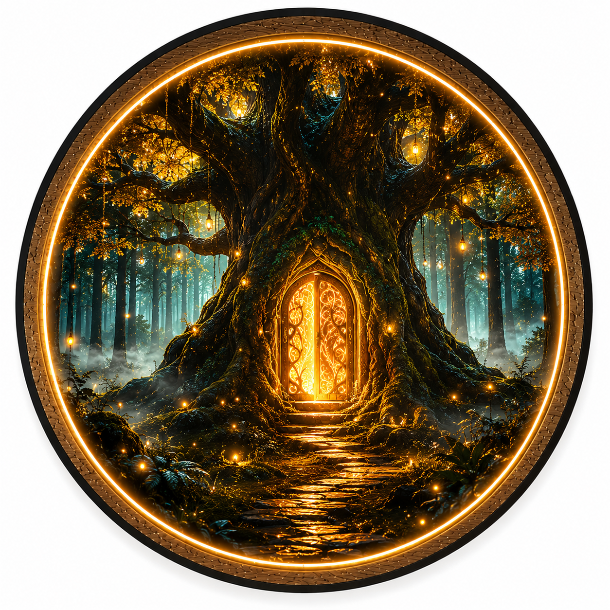 Enchanted Tree Portal LED Wall Art – Magical Forest Light Decor