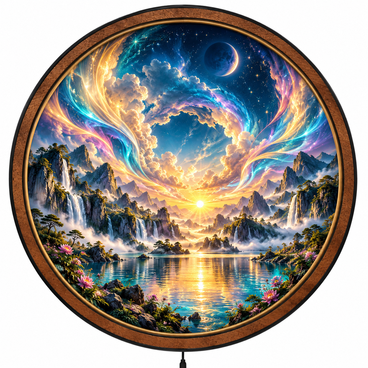 Celestial Paradise Portal Circular LED Wall Art
