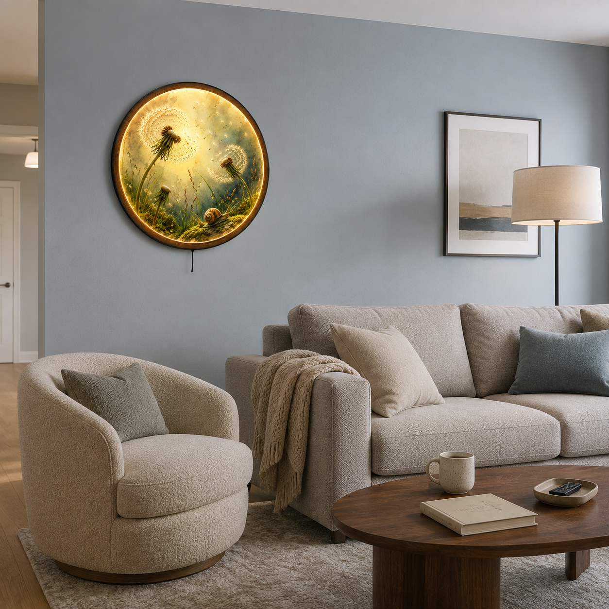 Wishing Meadow Dandelion LED Wall Art – Botanical Nature Decor