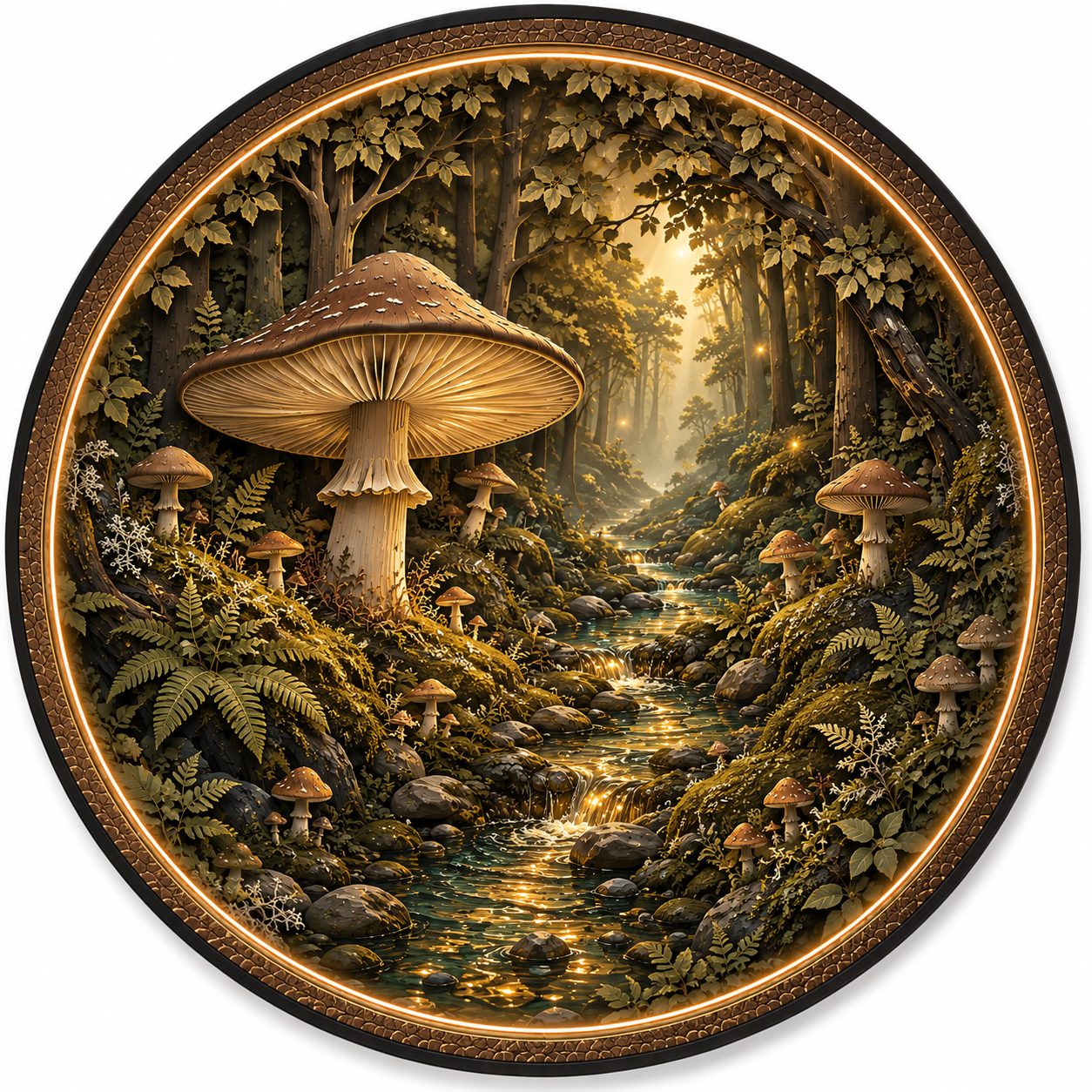 Enchanted Forest Mushroom LED Wall Art – Illuminated Nature Decor