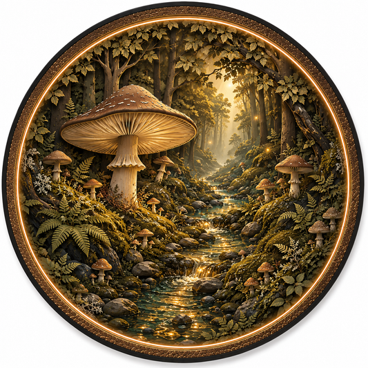 Enchanted Forest Mushroom LED Wall Art – Illuminated Nature Decor