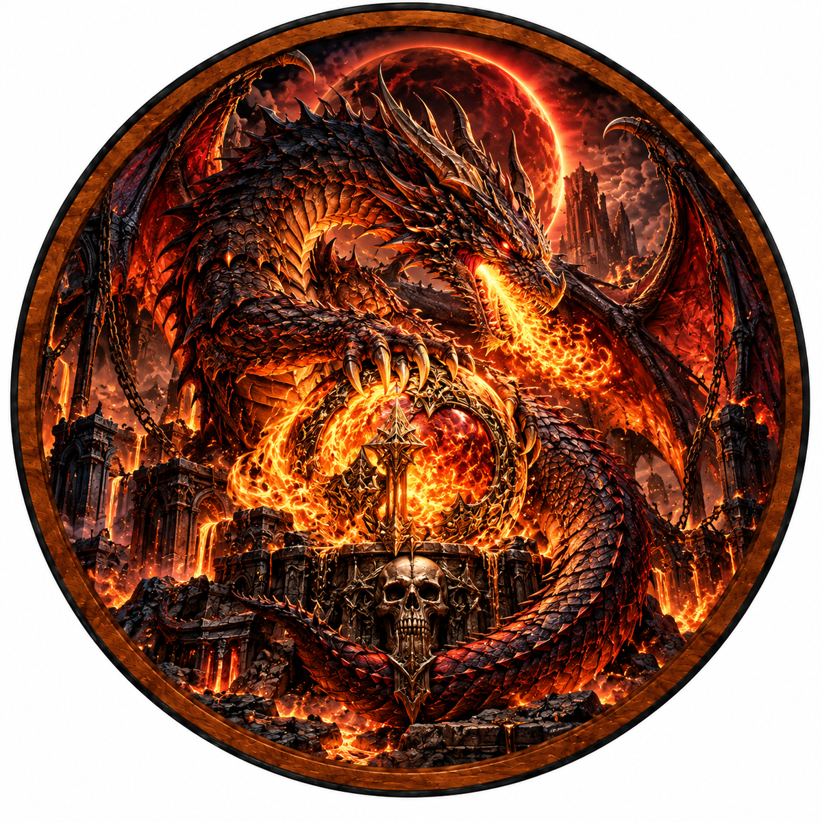 Handcrafted LED Wall Art | Fire Dragon Fantasy Decor