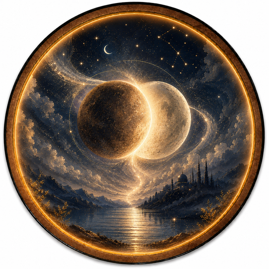 Celestial Eclipse LED Wall Art – Glowing Moon & Stars Decor