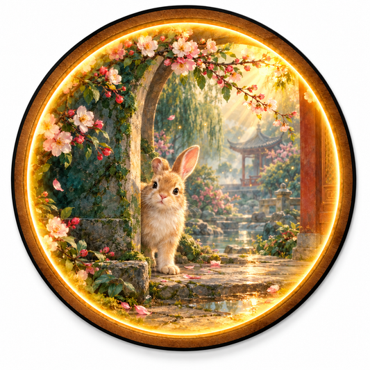 Secret Garden Bunny LED Wall Art – Floral Woodland Decor