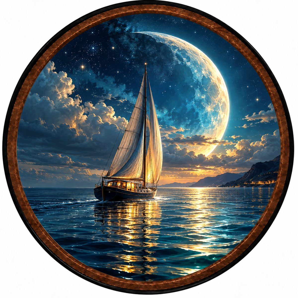 Moonlit Odyssey – Handcrafted LED Wall Art