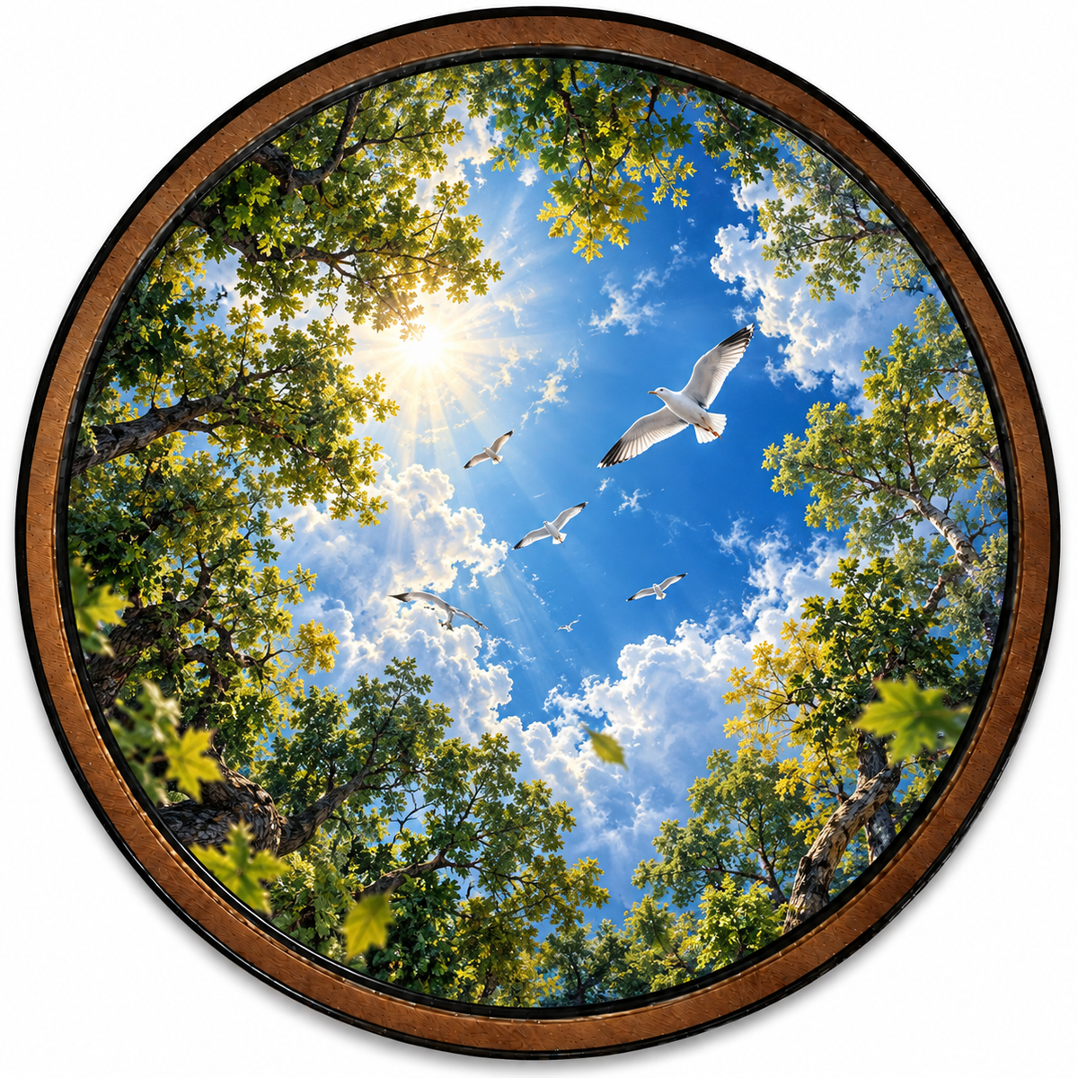 Handcrafted Open Sky & Flying Birds LED Wall Art