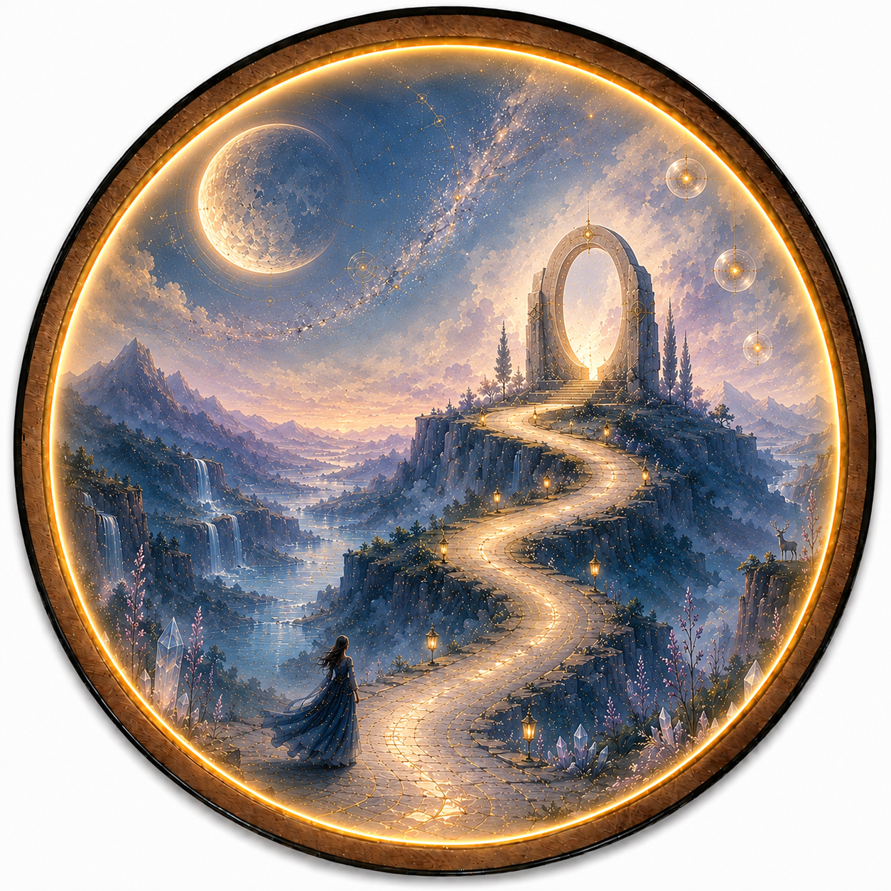 Moonlit Passage LED Wall Art – Celestial Moon Wall Decor