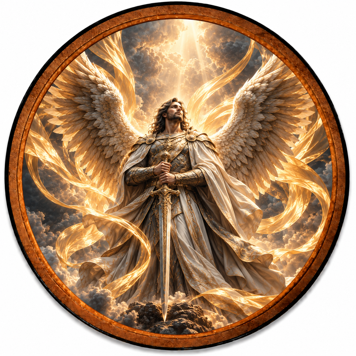 Handcrafted Archangel of Light Celestial LED Wall Art