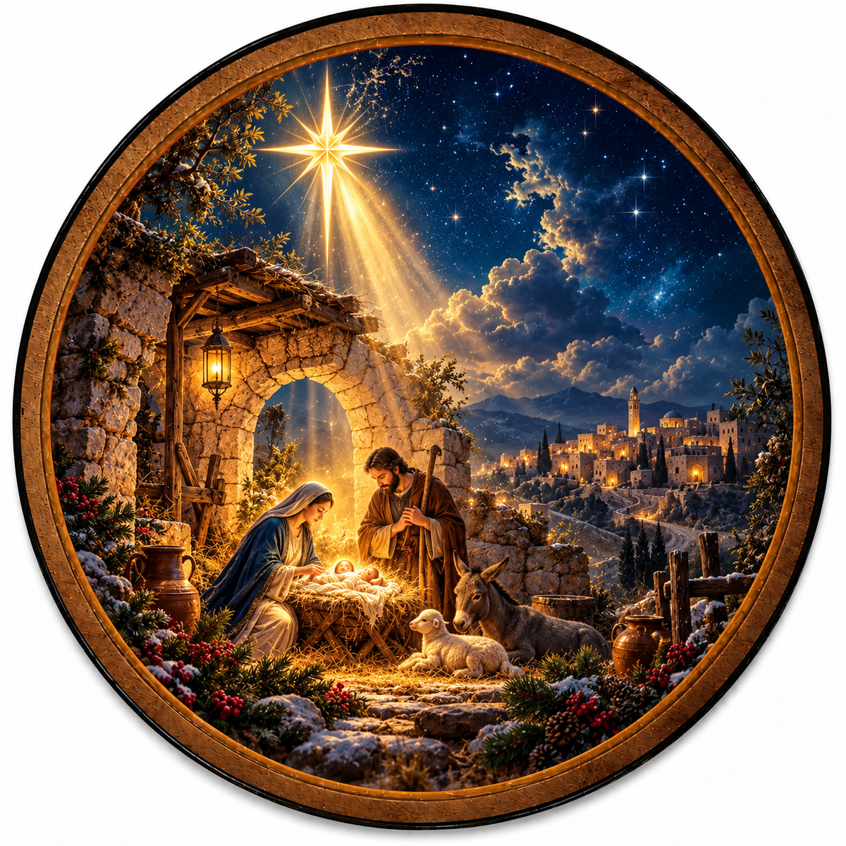 Star of Bethlehem Nativity – Handcrafted Christmas LED Wall Art