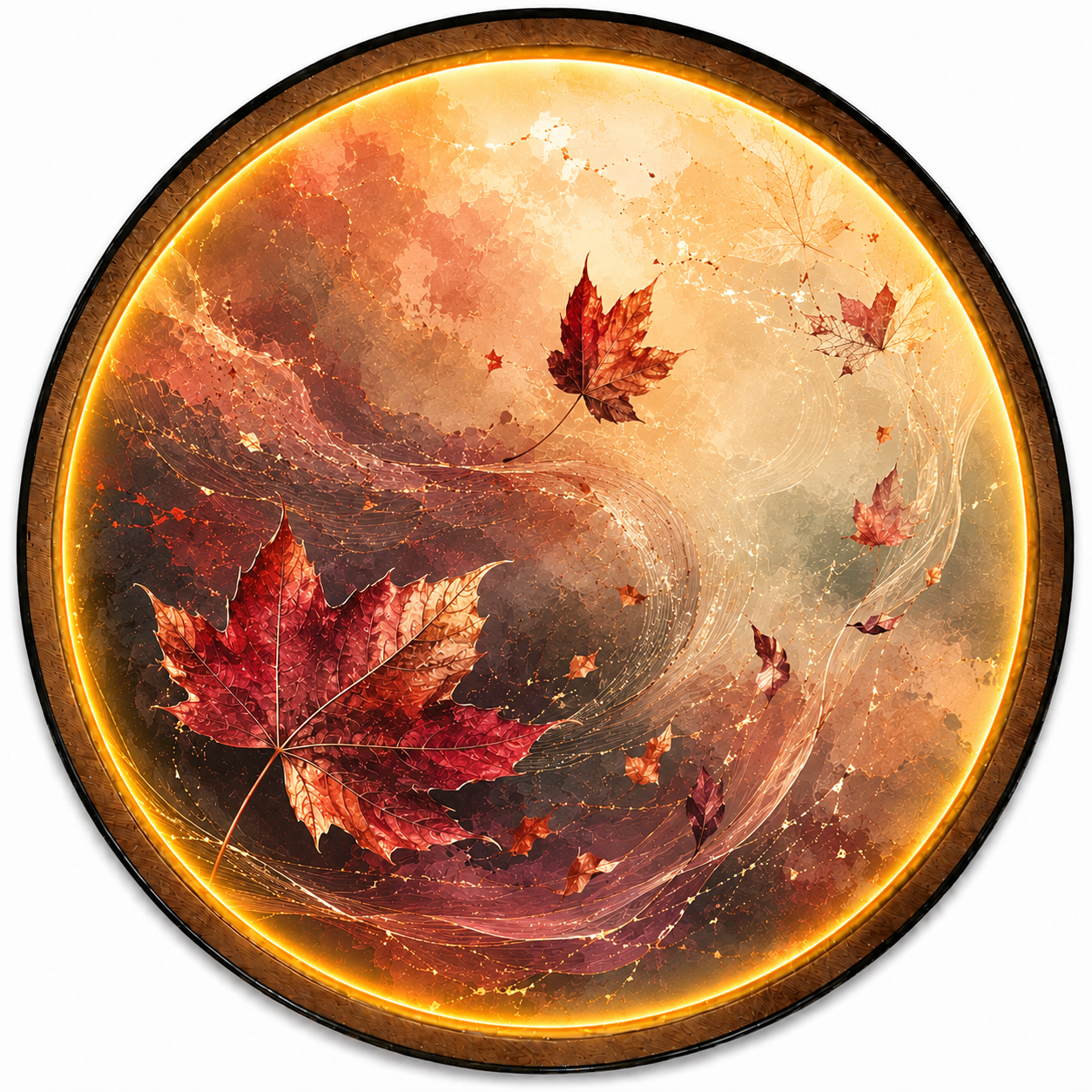 Autumn Whisper LED Wall Art – Illuminated Maple Leaf Wall Decor