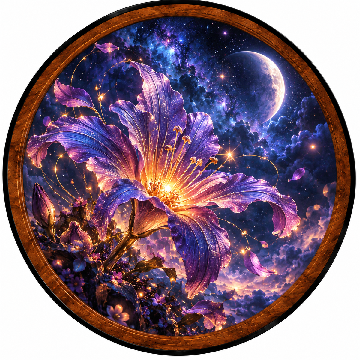 Celestial Lily – Handcrafted LED Wall Art