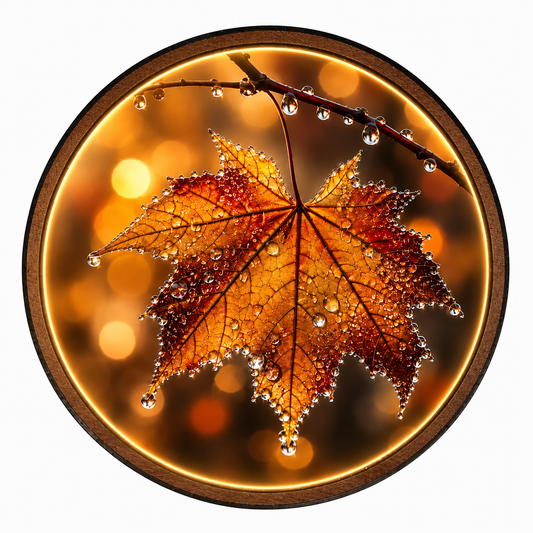 Autumn Maple Leaf LED Wall Art – Warm Nature Acrylic Wall Decor