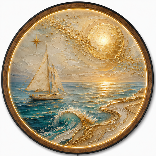 Aurelia Sail LED Wall Art – Coastal Sailboat Ocean Decor