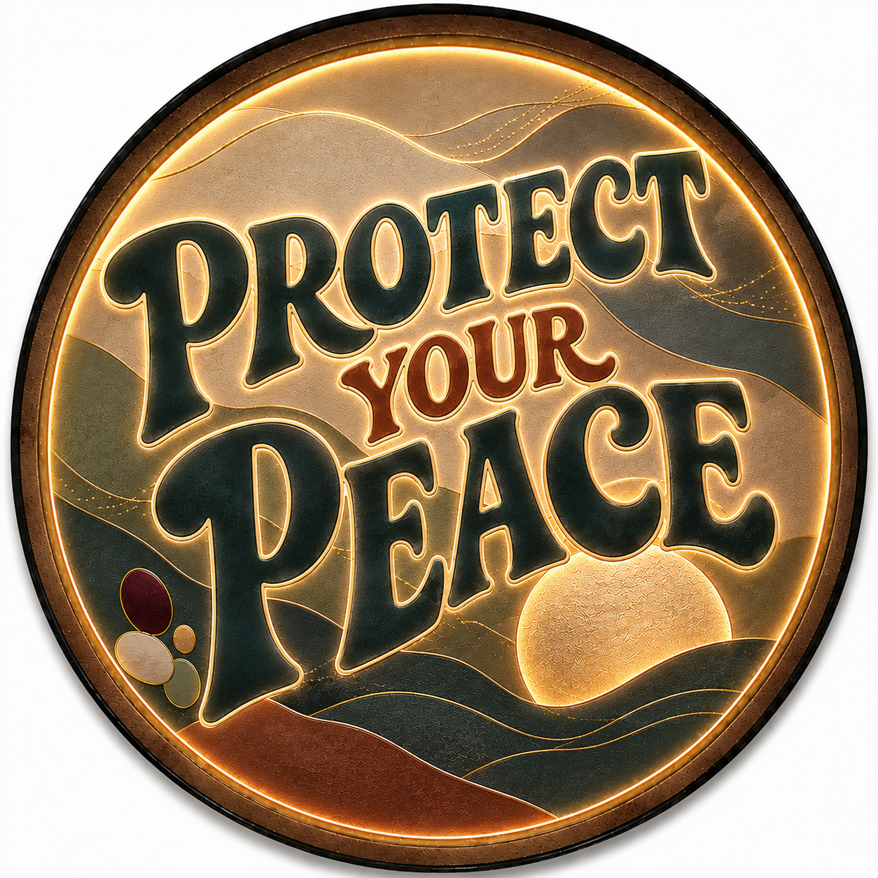 Protect Your Peace LED Wall Art – Motivational Quote Wall Decor