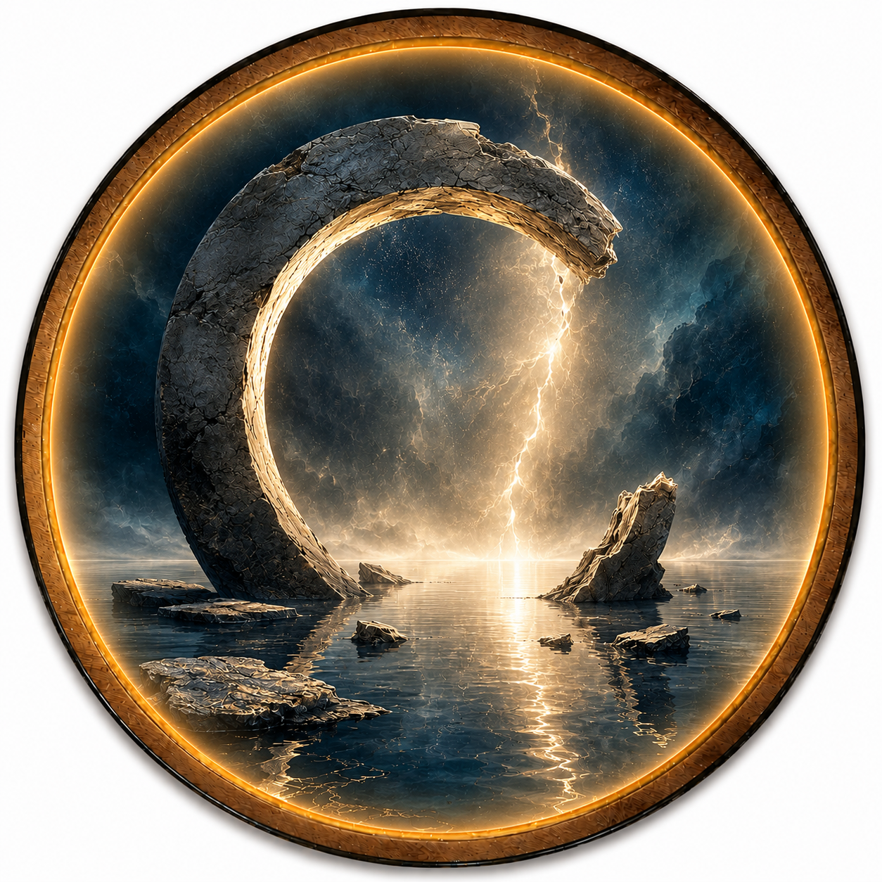 The Pearl Rift LED Wall Art – Mystical Portal Round Wall Decor