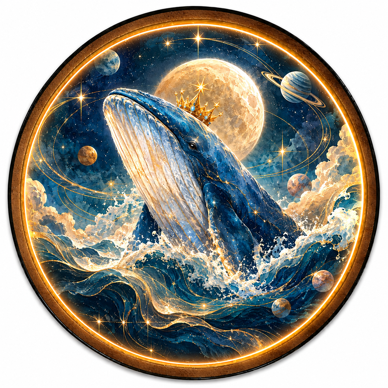 Mooncrest Whale LED Wall Art – Celestial Ocean Wall Decor