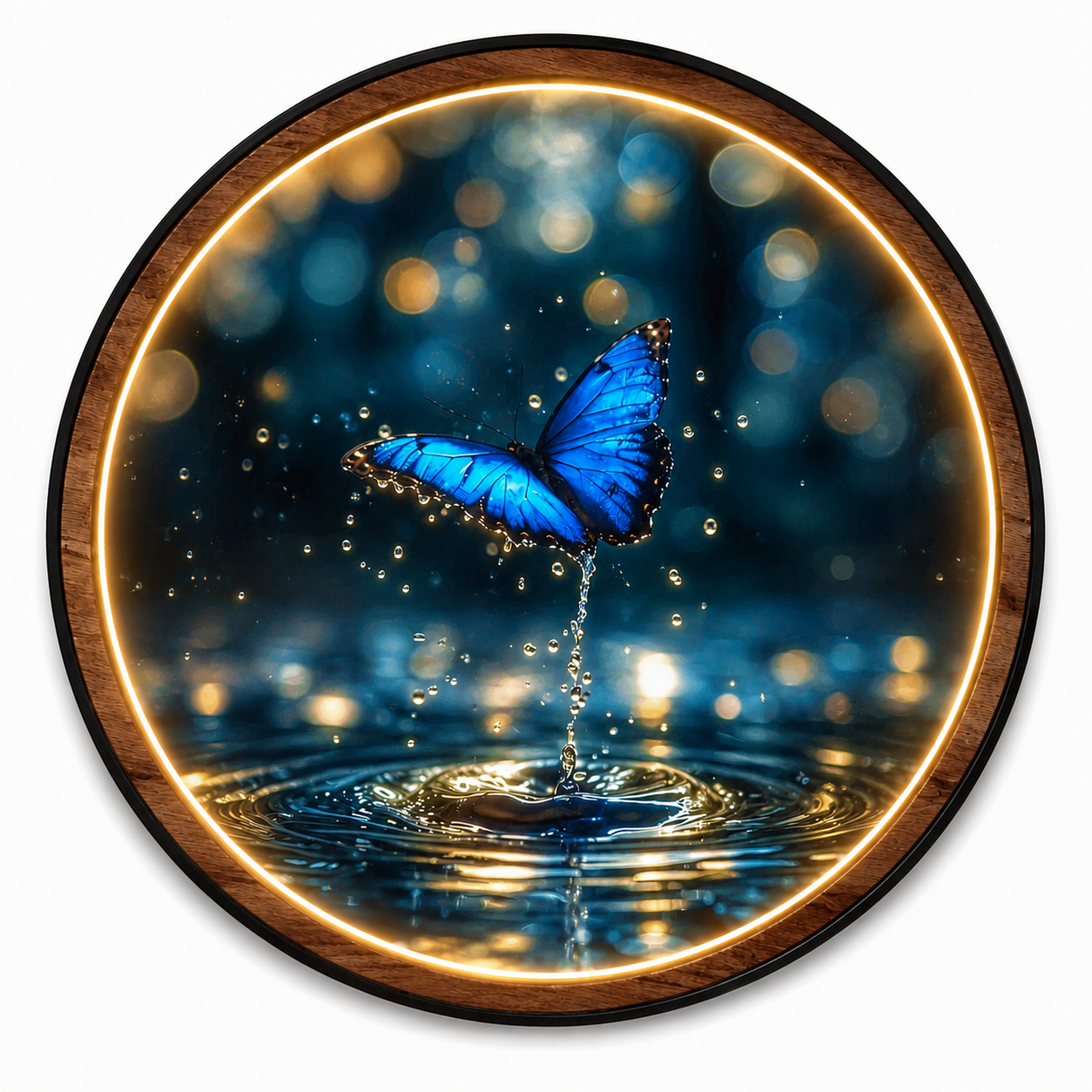 Blue Butterfly LED Wall Art – Acrylic Lighted Nature Decor