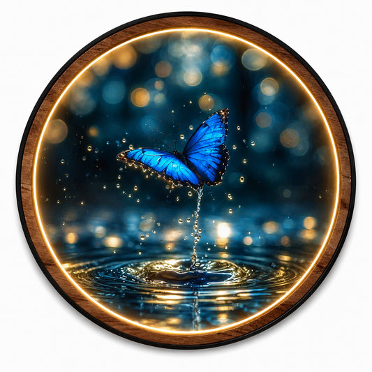 Blue Butterfly LED Wall Art – Acrylic Lighted Nature Decor