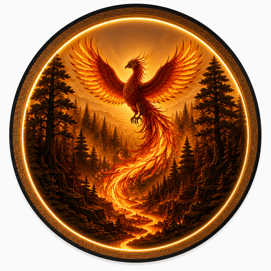 Phoenix Rising LED Wall Art – Illuminated Mythical Bird Decor