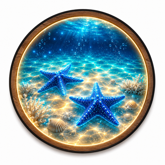 Ocean Starfish LED Wall Art – Coastal Acrylic Lighted Wall Decor