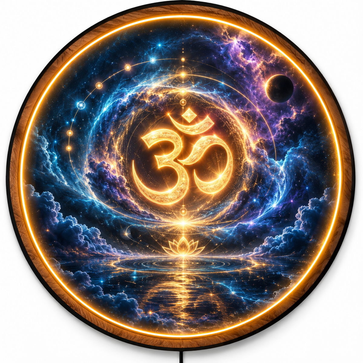 Celestial Om LED Wall Art – Cosmic Meditation & Yoga Decor