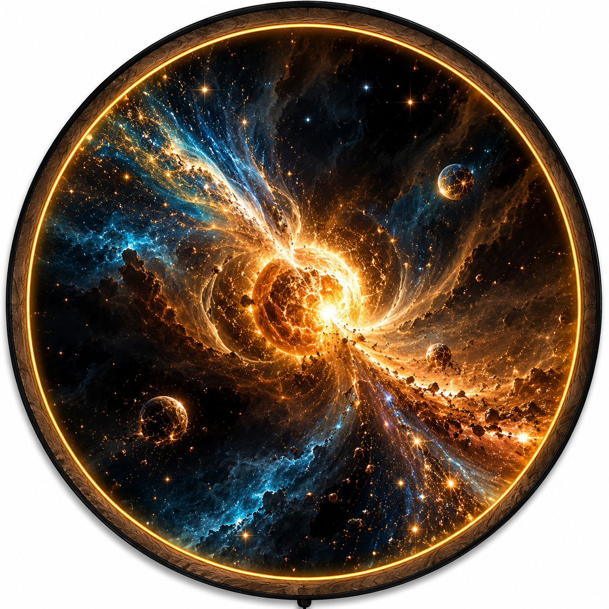 Eclipse Forge LED Wall Art – Cosmic Starburst Space Decor