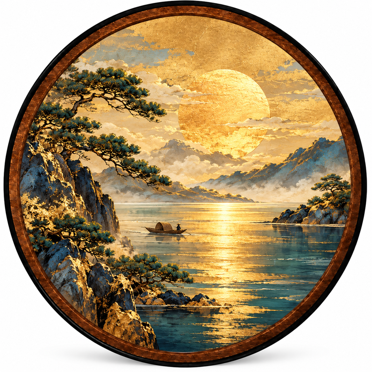 Golden Stillness – Handcrafted LED Wall Art