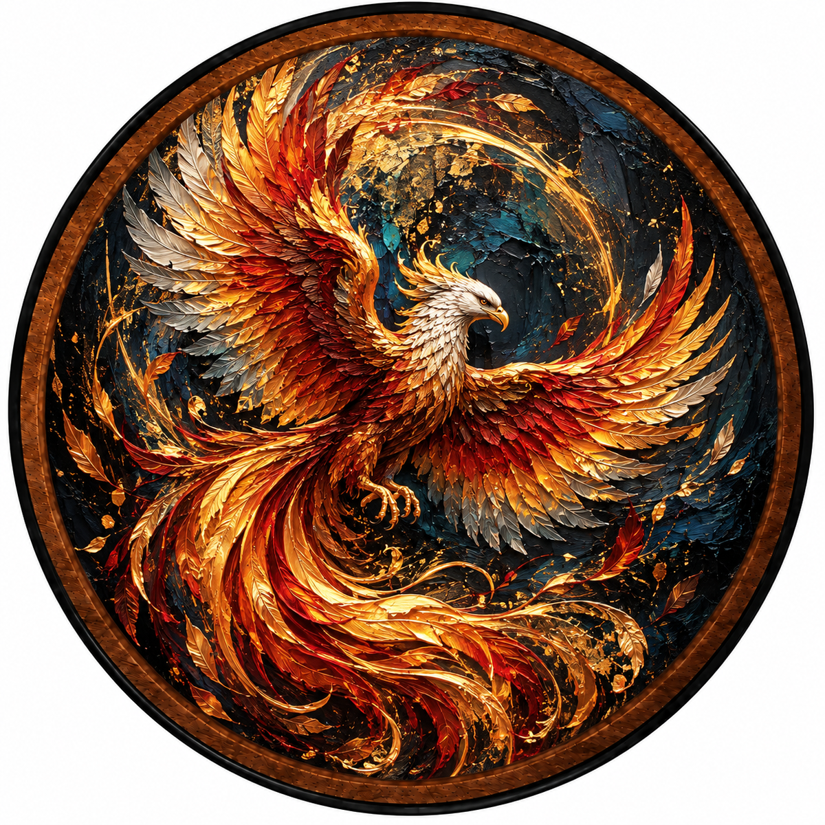 Phoenix of Eternal Fire – Handcrafted LED Wall Art