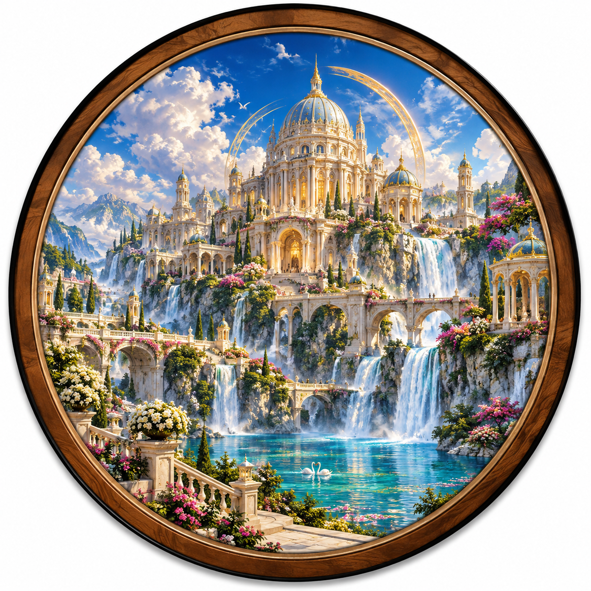Handcrafted Celestial Paradise Palace LED Wall Art