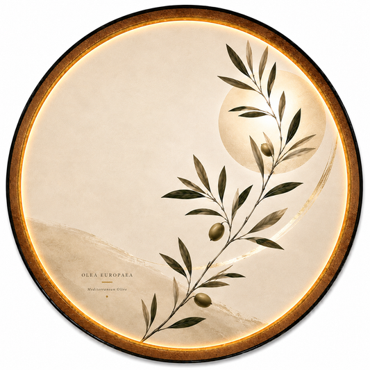 Olive Serenity LED Wall Art – Mediterranean Botanical Wall Decor