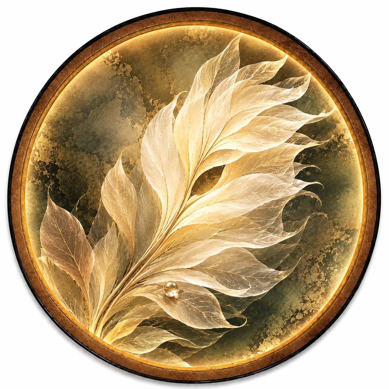 Ivory Leaves LED Wall Art – Modern Botanical Home Decor