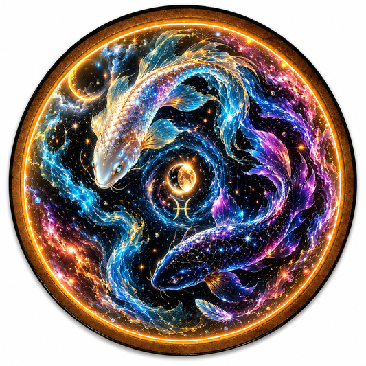 Astral Tide Koi Fish LED Wall Art – Cosmic Yin Yang Decor