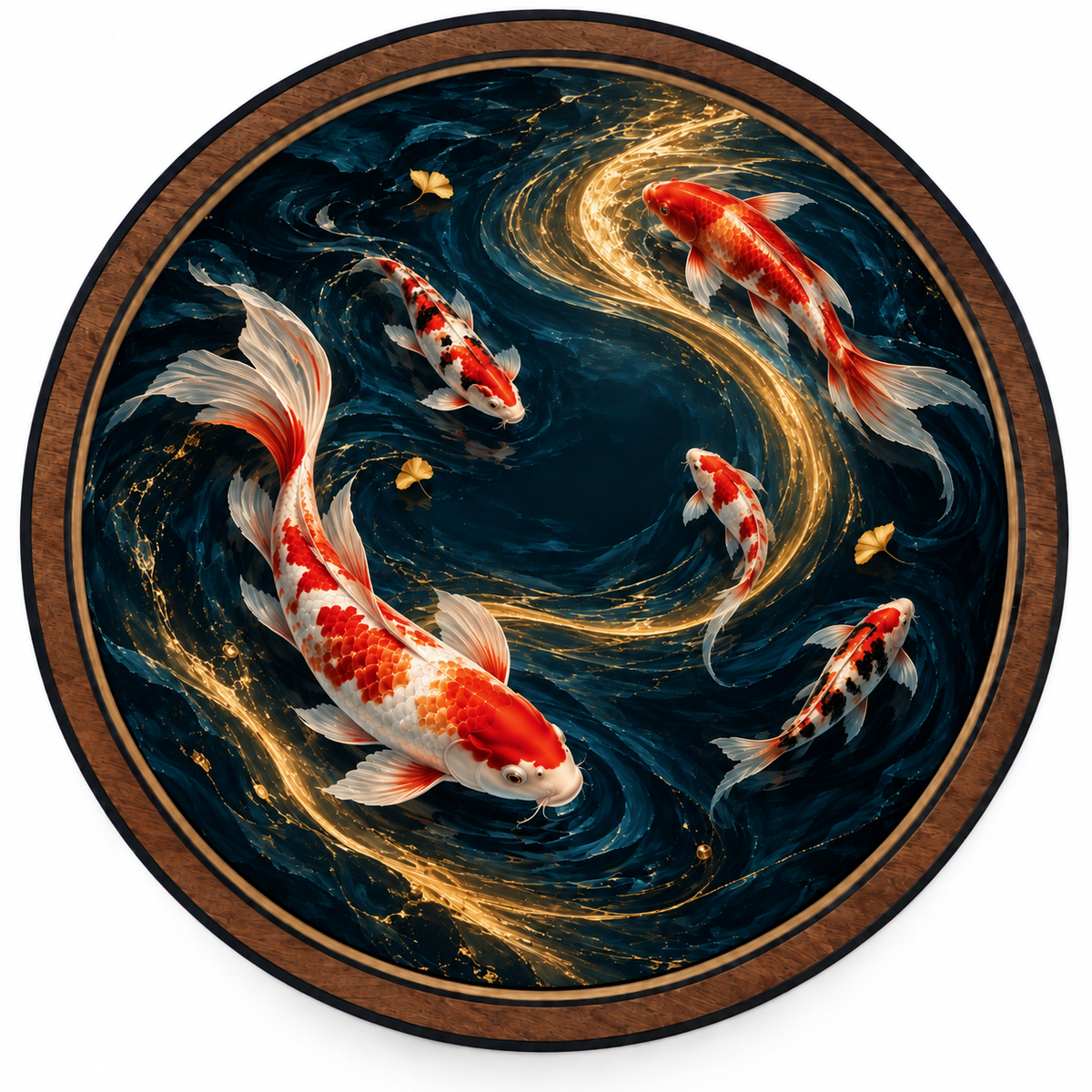Koi Current — Golden Flow LED Wall Art | Japanese Koi Fish Decor