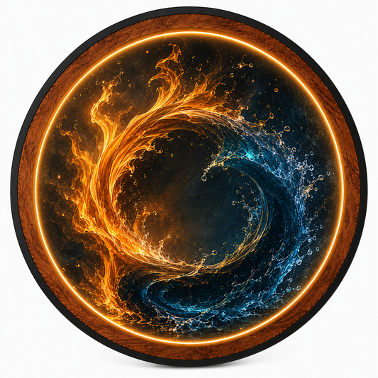Elemental Yin Yang LED Wall Art | Fire & Water Energy Decor
